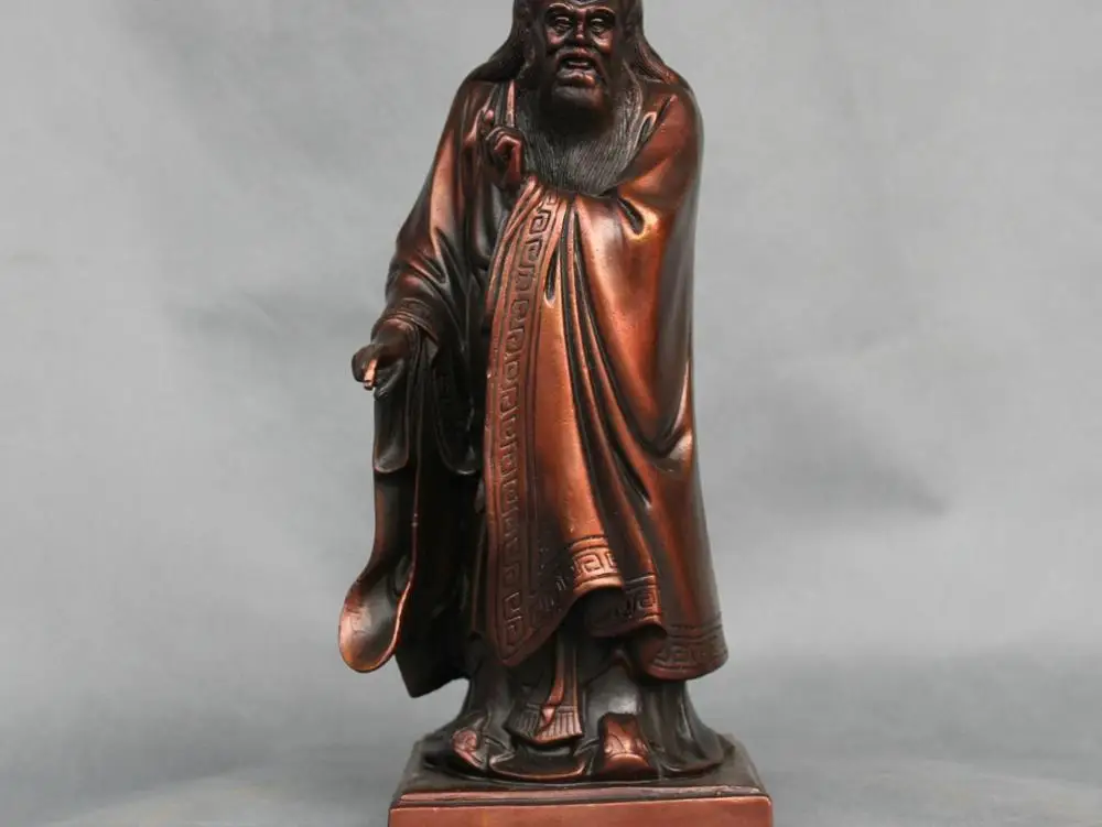 

10'' China Taoism Founder Laozi Laotse Philosopher Bronze Statue