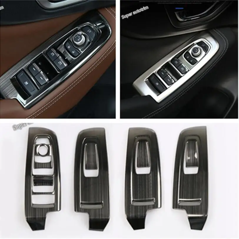 Lapetus Inner Door Armrest Window Switch Control Panel Accessories Interior Cover Trim 4 Pcs Fit For Subaru Forester 2019 - 2022 |