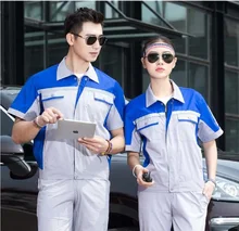 Best Offers Summer short Sleeve Factory uniform Sets Contrast Color match Protective cloths Labour Wear Auto Repair man work Cloth Top Pants Best Offers Summer short Sleeve Factory uniform Sets Contrast Color match Protective cloths Labour Wear Auto Repair man work Cloth Top Pants
