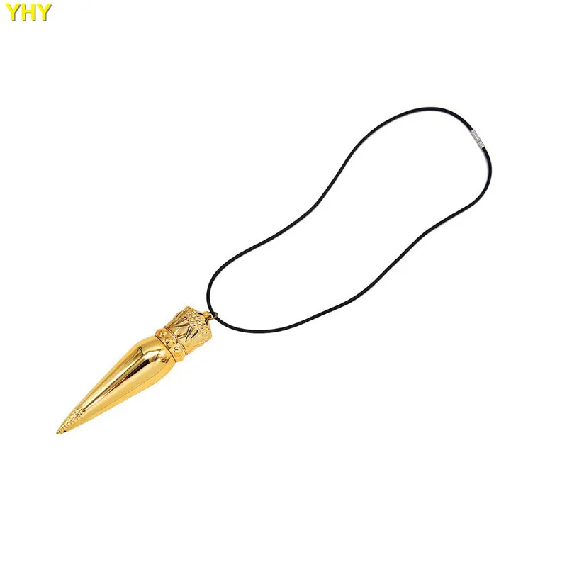 Fashion Gold Smoke Pipes with Rope Metal Dry Tabacco Vaporizer Cute Hand Pipes Oil Burner Easy to Take Gift Present  07
