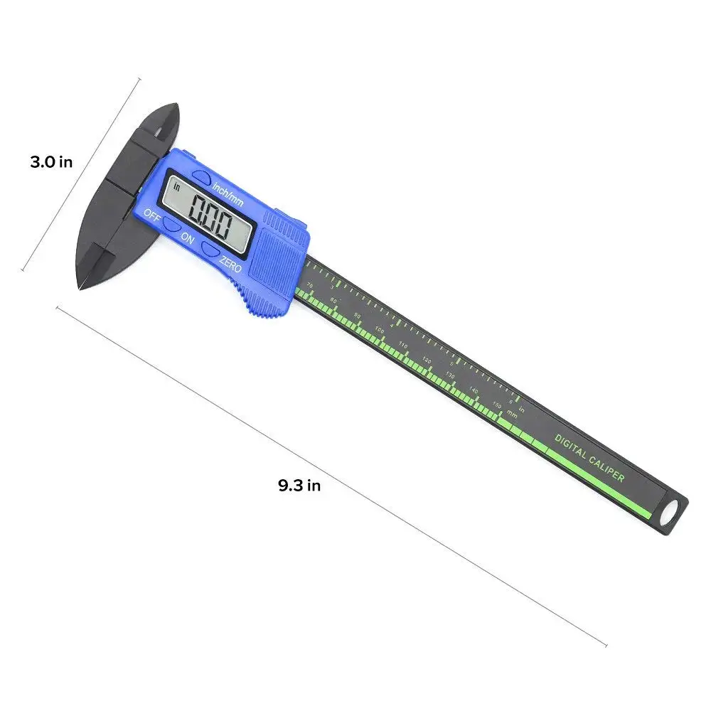 Прецизионный цифровой штангенциркуль большой жк-экран пластиковый электронный штангенциркуль измерительный инструмент 6 дюймов 0-150 мм