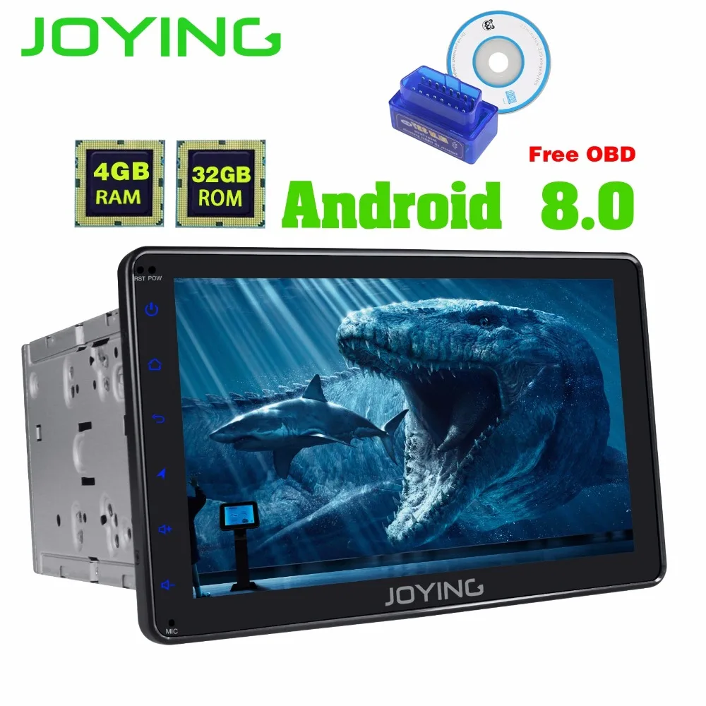 

JOYING 2 Din 8" Android 8.0 universal Car Radio GPS Navigation 4GB RAM Car Stereo FM Rds Wifi audio BT Head unit with free OBD