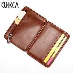 CUIKCA Magic Wallet Thread Unisex Wallet Magic Money Clip Zipper Purse Slim Leather Wallet Business ID Credit Card Case CUIKCA Magic Wallet Thread Unisex Wallet Magic Money Clip Zipper Purse Slim Leather Wallet Business ID Credit Card Case