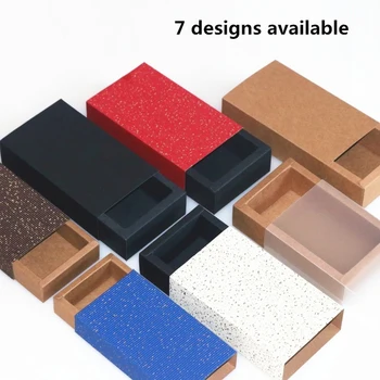 

White Drawer Shape Craft Gift Handmade Soap Package Kraft Paper Gift Boxes Black Packaging Cardboard Box