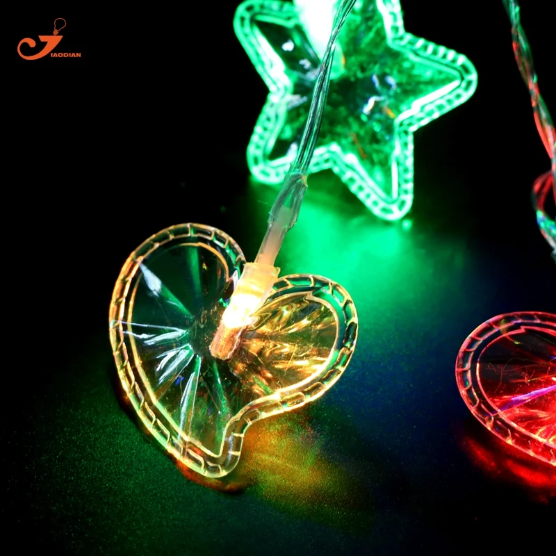 

RGB Star LED String light Heart Fairy light Patio Xmas Christmas Battery lights Kids party Decor Garland snowman decorative