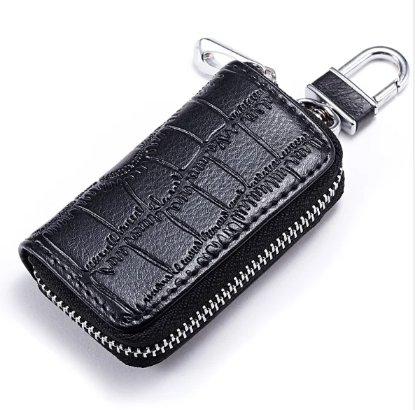 Hot Sale Leather Car Key Case Wallet For Men, High-Grade Leather Car Key Bag Stickers Diamond Crocodile Pattern