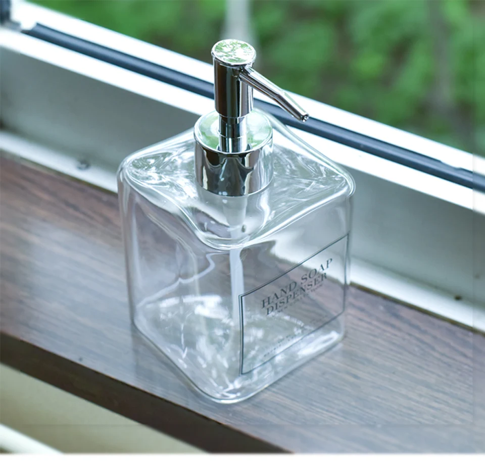 400 мл стеклянный дозатор, дозатор для лосьона, дозатор для мыла, дезинфицирующее средство для мытья рук, бутылка для жидкости, стеклянный контейнер для ванной комнаты