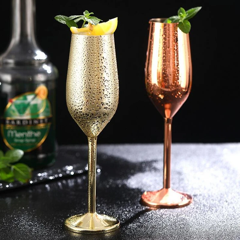 Stainless champagne flutes in Gold, Rose-gold, or Silver – Wine and Coffee  lover