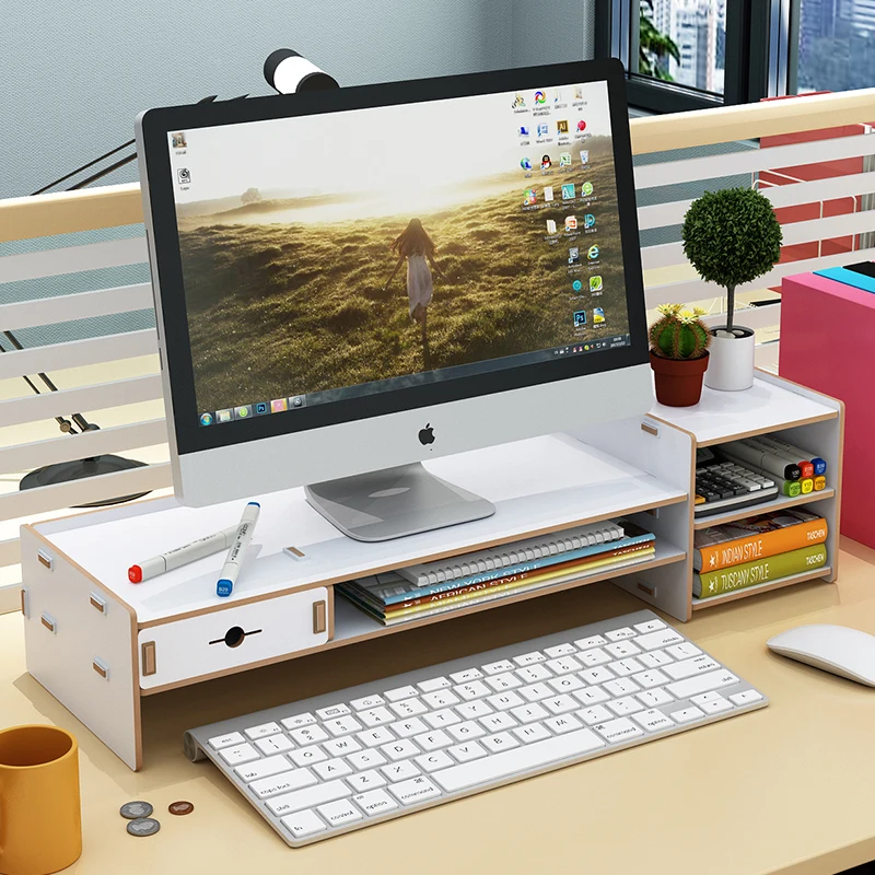Desktop Keyboard Storage Racks Office Multi Shelf Desk Top Tidy