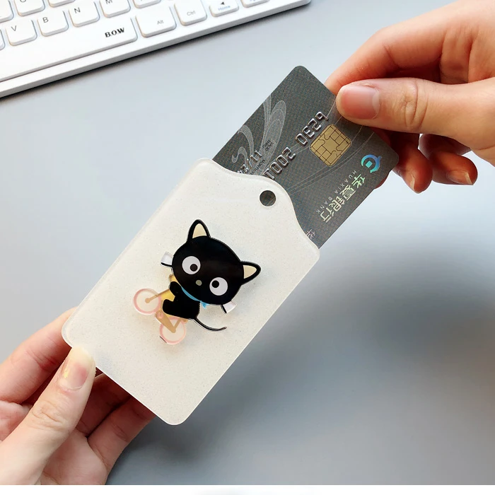 Cute Telescopic Keychain Acrylic Card Holder ID Badge Student Nurse Credit ID Badge Holder Retractable Credential Holder Cartoon