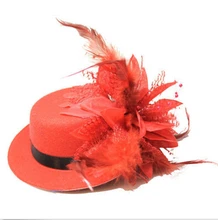 Fascinator Dance Event Party millinery font b Hats b font Lady Feather Dots Net Hair Clip