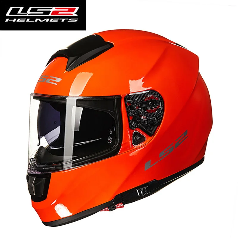 LS2 FF397 стекловолокно полное лицо moto rcycle шлем двойной солнцезащитный козырек индивидуальность moto rbike шлем сертификации ECE одобрить гоночные мото шлемы - Цвет: Orange