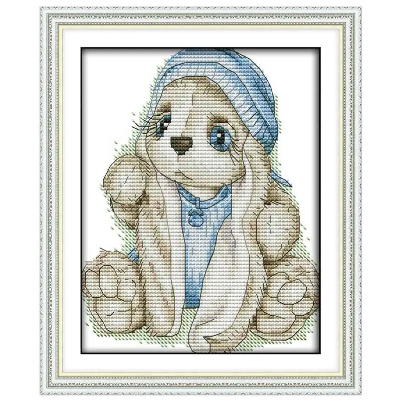 

oneroom The mini rabbit counted Cross Stitch 11CT 14CT Cross Stitch Set Cartoon Cross-stitch Kit Embroidery Needlework