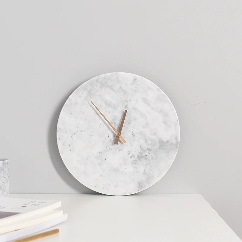 

Nordic Style Natural Marble Wall Clock Home Wall Clocks And Simple Creative Clock Decoration Ornaments Gifts