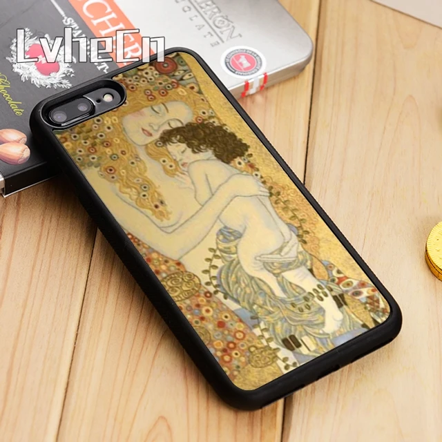 

LvheCn Klimt Mother and Child Phone Case Cover For iPhone 4 5 5s SE 5C 6 6s 7 8 10 X Samsung Galaxy S6 S7 edge S8 S9 plus note 8