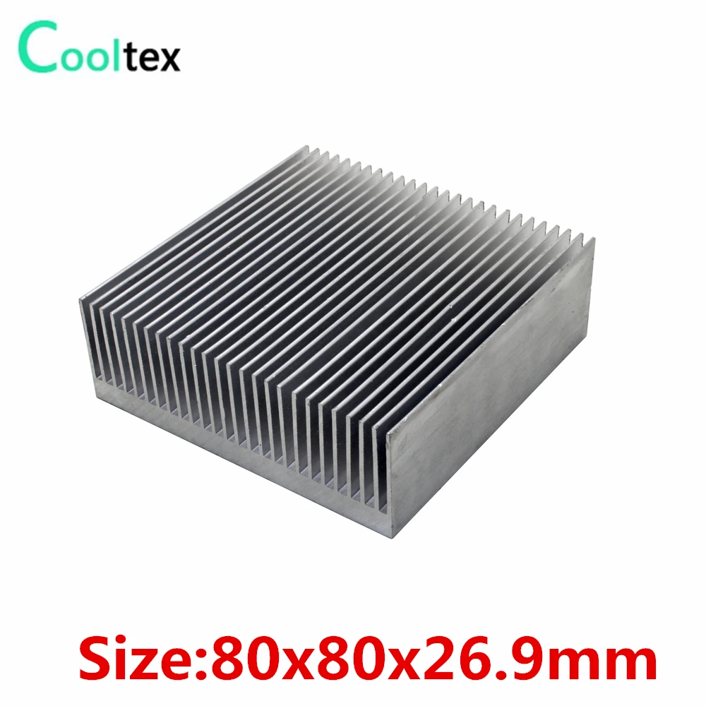 Extruded Aluminum heatsink 80x80x26.9mm for Chip VGA RAM LED IC Electronic integrated circuit radiator COOLER cooling | Компьютеры и