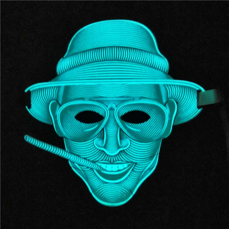 10 стилей Хэллоуин Светодиодный светящийся полный уход за лицом маска очистки фильм танец Rave EL провода DJ вечерние костюм для косплея на Хеллоуин