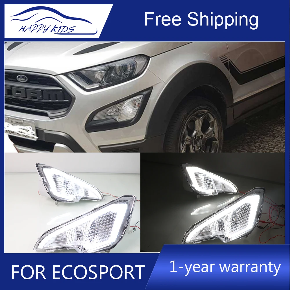 Стайлинг автомобиля Drl для Ford Ecosport 2017-2018 с реле поворотника водонепроницаемый 12 В
