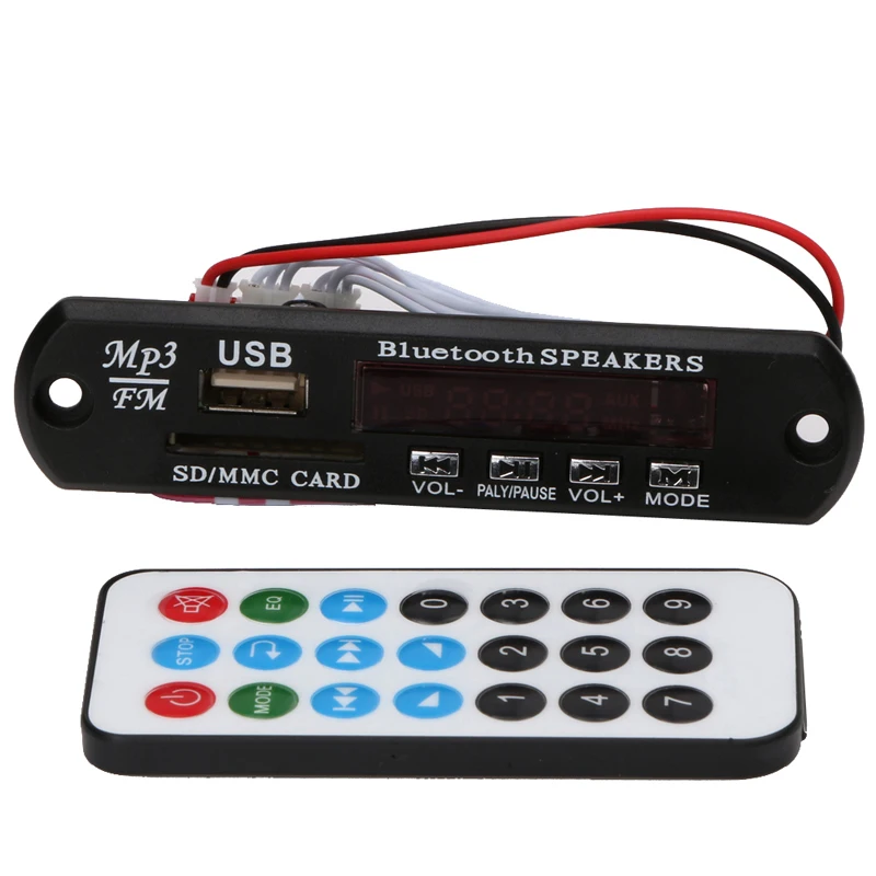 7-12V Bluetooth USB SD TF FM MP3 Audio Player Car Module WMA Board Speaker Remote Control audio-player : image 7-12V Bluetooth USB SD TF FM MP3 Audio Player Car Module WMA Board Speaker Remote Control audio-player