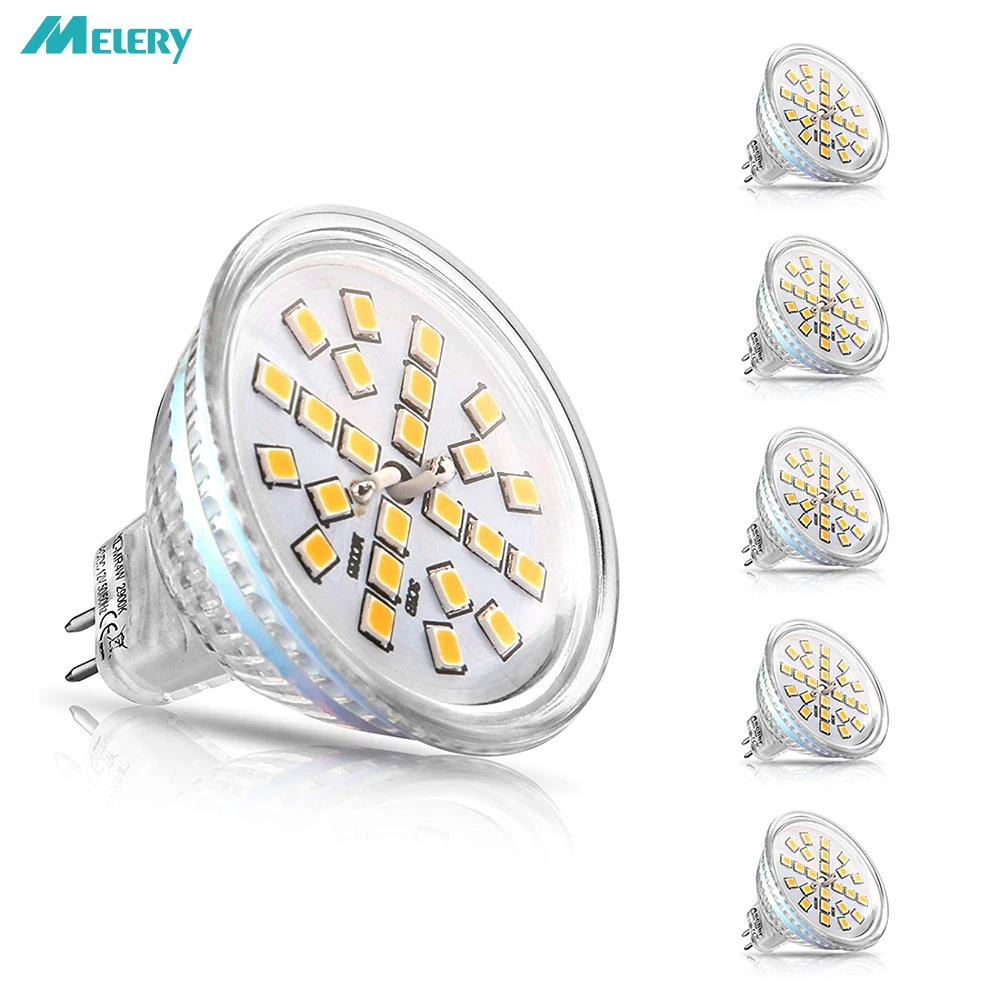 

LED Light Bulbs MR16 Reflector Lamp GU5.3 400lm Replacement for 50W Halogen 4W 12V AC/DC Warm White 120 degree Beam Angle 5PACK