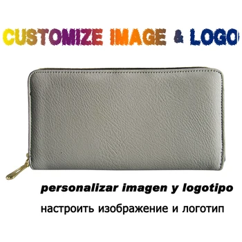 

ELVISWORDS Customized LOGO IMAGE Pu Leather Women Wallet Long Clutch Company Gift Online Shop Drop Shipping Wholesale