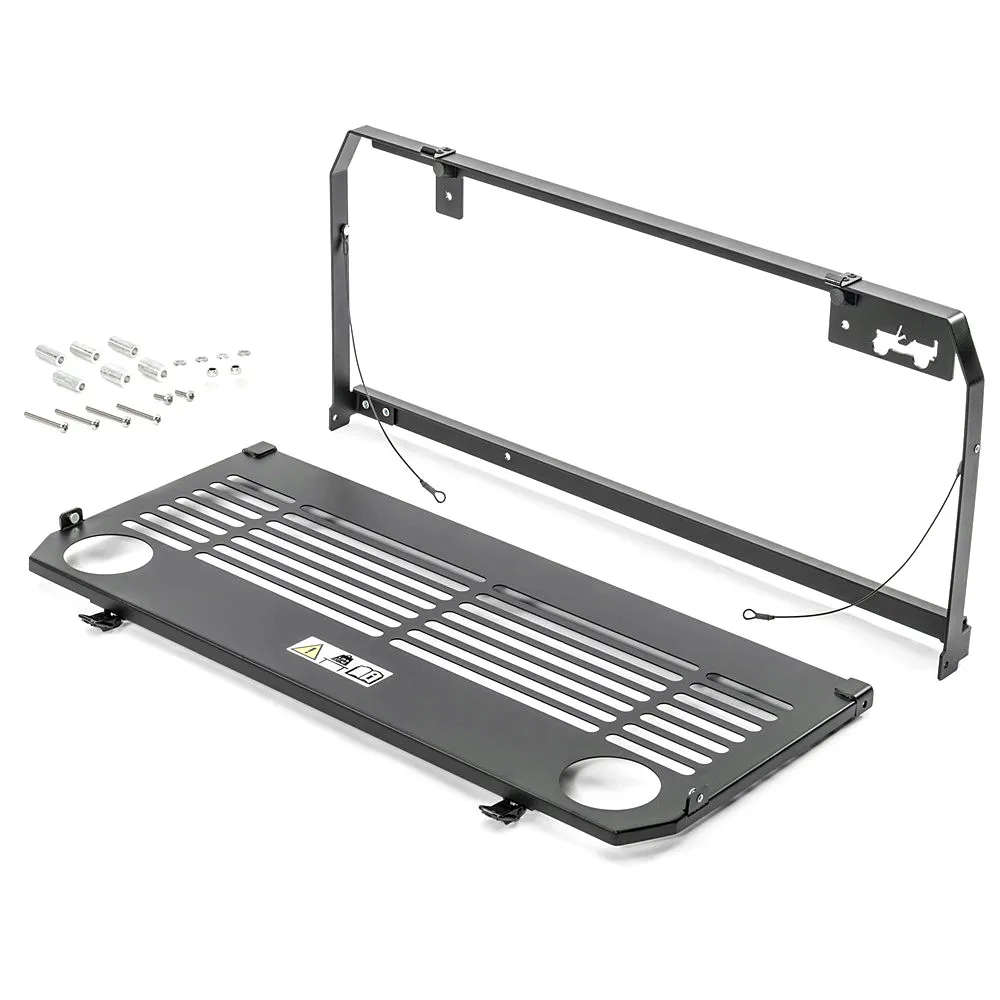 

Rear Door Table Storage Cargo Shelf Foldable Rack and Tailgate Table Light Outdoor Picnic For Jeep Wrangler JL 2018-2019