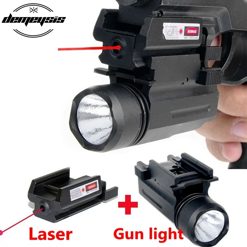 

2 in 1 Tactical Red Dot Laser Sight + LED Hunting Laser Gun light Weapon Light for Pistol Glock 17,19,20,21,22,23,30,31,32