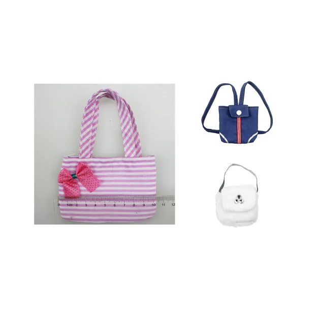 

Cute Striped Bowknot Hand Bag for 18'' American Girl My Life Generation Dolls Outgoing Backpack Bag 18 inch Doll Accessories