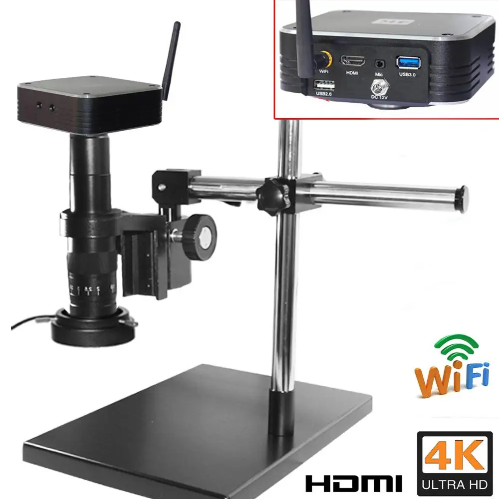 120 ГБ 4 K UHD HDMI USB3.0 USB 3,0 IP Камера 5G Wi-Fi 1080 P 60fps FHD промышленности микроскоп цифровой видео Камера 20-180X с креплением