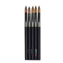 Eval PRO Black Acrylic Nail Brush Kolinsky Sable hair Nail Powder Brush Round Nail Paint Art Brushes