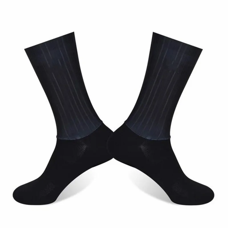 Anti Slip Silicone Summer Aero Socks Whiteline Cycling Socks Men Bicycle Sport Running Bike Socks Calcetines Ciclismo