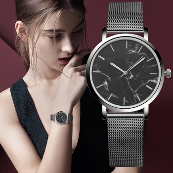 

Women's Watch Relogio Feminino Reloj Mujer Saati 2019 Creative Marble Bracelet Quartz Wristwatch Women Watches Mesh Band relojes