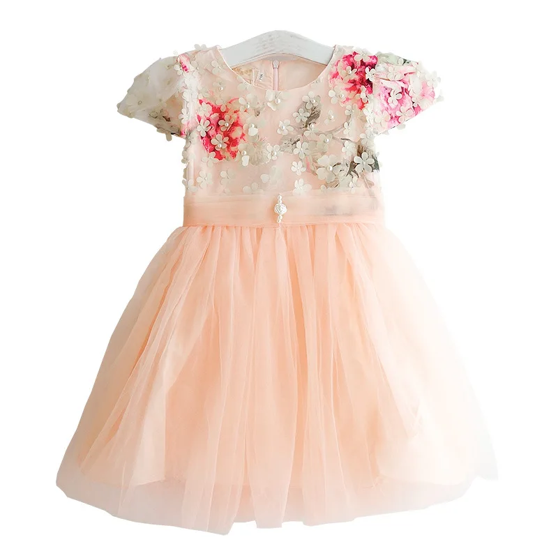 Birthday Dress For 6 Year Old Girl Girl's Princess Flower Pageant Dress -  Long Formal Gown For Wedding, Birthday, Party (Multicolor, Chiffon)  Multicolored Ball Gown