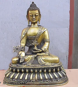

46cm Tibet Buddhism Bronze gilt handwork bhaisajyaguru medicine buddha Shakyamuni
