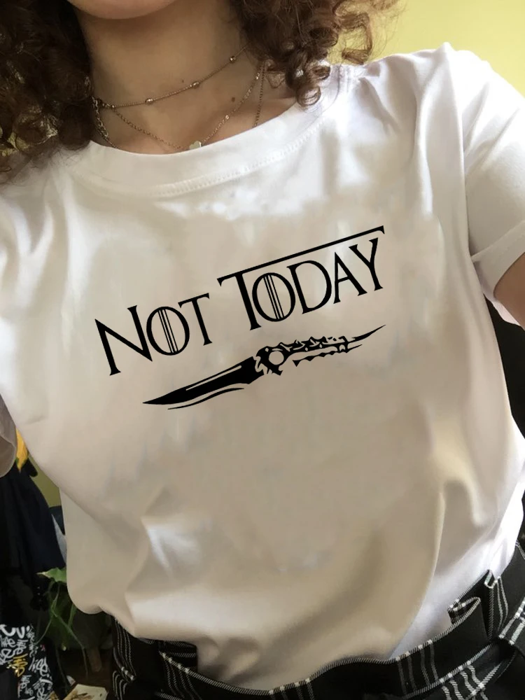 Not Today рубашка Arya футболка с надписью STARK Игра престолов для женщин Летняя