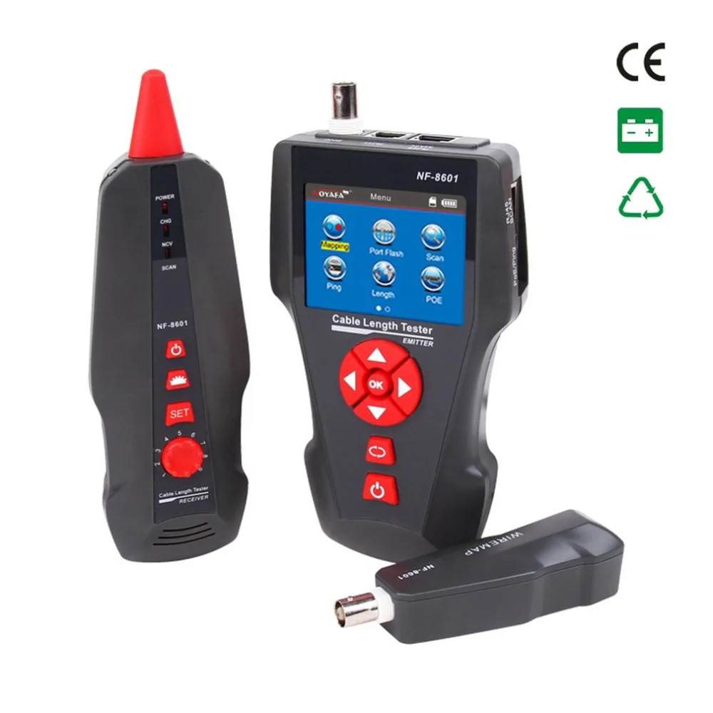 NOYAFA NF-8601 Многофункциональный сетевой тестер кабеля ЖК-дисплей измеритель длины