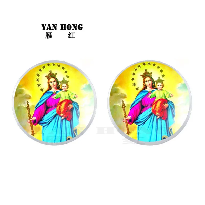 Yanhong Ювелирные серьги 25 мм Бог благословит людей счастливыми и безопасными.
