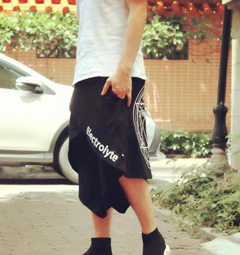Kilt Men Shorts Black Hip Hop  (7)