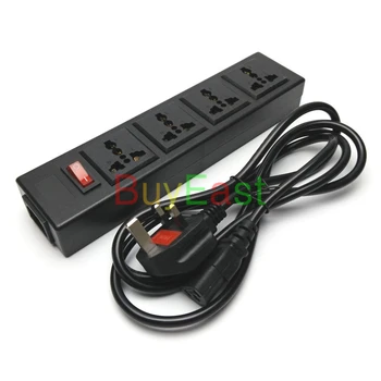 

UK Plug 4 Ways Multi Outlet Extension Power Strip Convert World Plug With LED Main Switch AC100~250V Max 13A