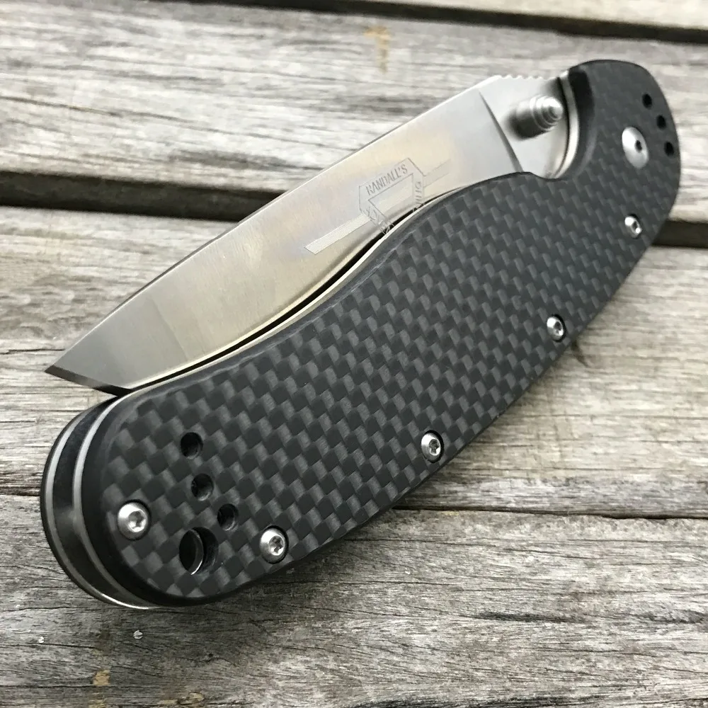 LDT RAT Model 1 Folding Knife 8Cr14Mov Blade Carbon Fiber Handle Hunting Camping Survival Knives Ut