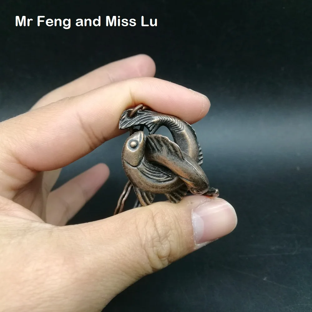 

Collection Mini Fish Model Metal Puzzle Brian Teaser Gadget Solution Intelligence Game Toys Decoration With Key Ring