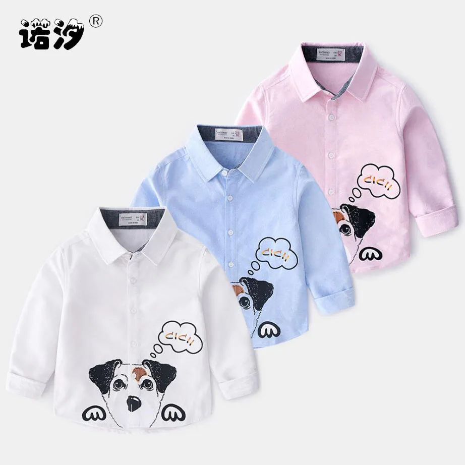 

baby clothes kids casual shirts children 100% cotton Blouses kids cartoon long sleeve spring autumn jacket 1-5 Y turn-down shirt