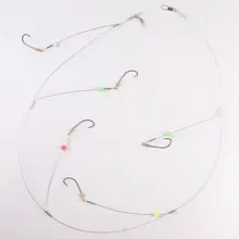 Морской крючок с веревкой для рыбалки 5 филиал Rig с Сталь защита от укусов провод свечение шариков и поворотные крюки леска для удочки крючковая снасть Strike крючки