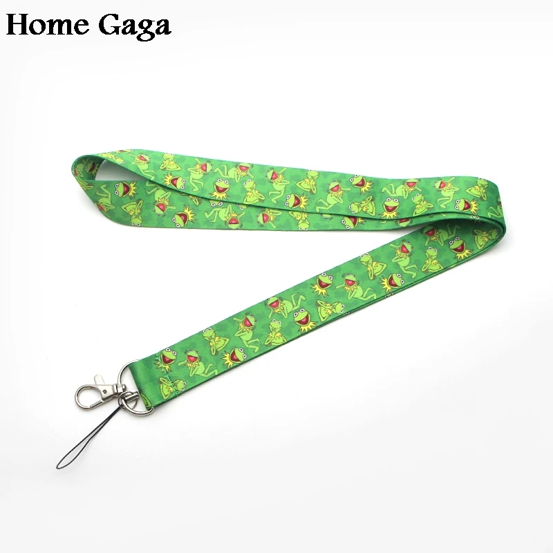 D0341 Homegaga kermit the frog Мультяшные Брелоки для ключей ремешки на шею детей брелок ID