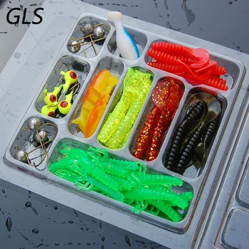 

2020 35Pcs Fishing Lures Soft Worm Bait Lure Colors shapes of Fishing Bait Lure Artificial Fresh Water Fishing Fake Lure