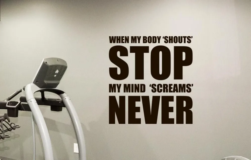 Gym Wall Decal Fitness Motivation Vinyl Sticker Sport Decor Quote
