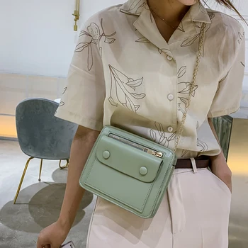 

2019 Spring New Fashion Women Shoulder Bag Chain Strap Zipper Designer Handbags Clutch Bag Ladies Messenger Bags