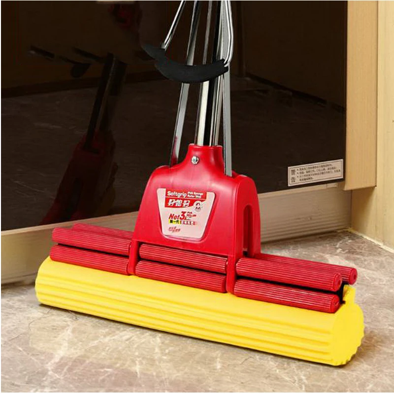 

140217/Humanized handle design/Stainless steel rods Household suction mop/Squeeze household glue cotton mops/