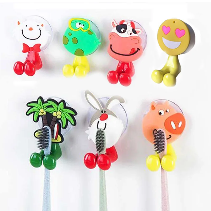 

Hot Sale 1Pcs High Quality Durable Creative Cartoon Animals Plug Hook Toothbrush Multipurpose Silicone Holder Wall Type Sucker