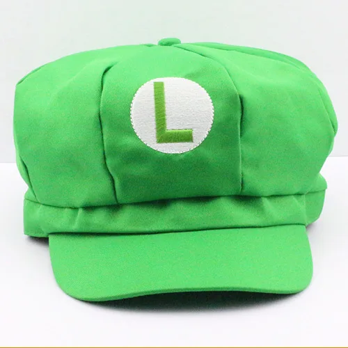 5 шт./лот, розничная 5 цветов Super Mario шапка для косплея Красный Марио зелёный Луиджи Кепки восьмиугольная шляпа мягких игрушек